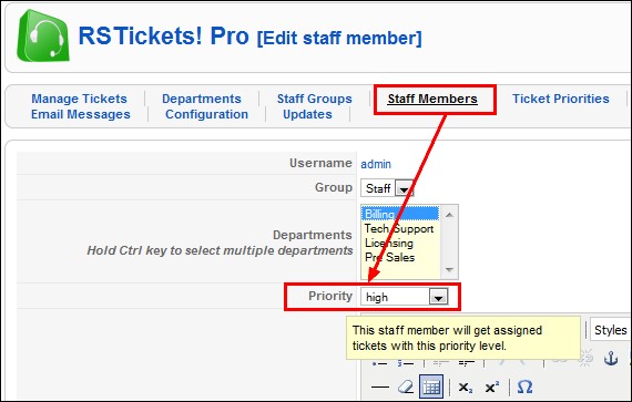 RSTickets!Pro - assign tickets based on their priority